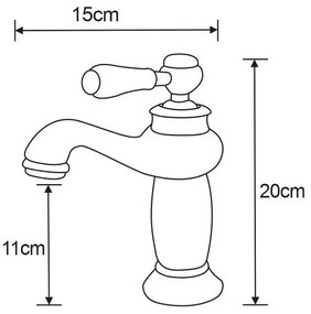 Mexen Draco, umývadlová batéria, biela-čierna matná, 745400-70