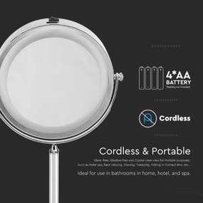LED Kozmetické zrkadielko LED/3W/6V 4xAA IP44