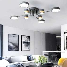 Toolight Toolight, LED stropné svietidlo s diaľkovým ovládaním APP528-8C, šedá, OSW-08470