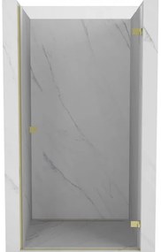 Mexen, Mexen Lunar-B výklopné pravé sprchové dvere 75 cm, transparentné, zlaté - 832-075-000-50-00-P