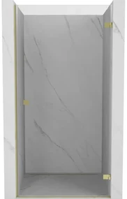 Mexen, Mexen Lunar-B výklopné pravé sprchové dvere 75 cm, transparentné, zlaté - 832-075-000-50-00-P