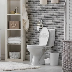 Samolepiace PVC 3D panely TPO2802, rozmer 30 x 30 cm, tehlový obklad sivo-biely, IMPOL TRADE