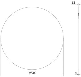 Mexen Alto, okrúhle kúpeľňové zrkadlo 90 cm, 9853-090-090-000-00