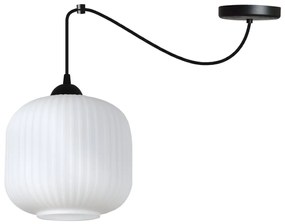 Závesné svietidlo Riffle Spider 2, 1x biele sklenené tienidlo, b