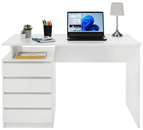 Kondela PC stôl, biela, HANY NEW