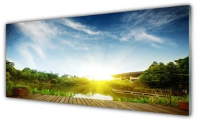 Obraz na akrylátovom skle Jazero príroda 125x50 cm