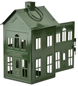 Kovová lucerna Roger 14,8x14,3x26,8 cm zelená