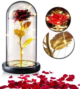 Večná ruža v skle ALVA s LED osvetlením