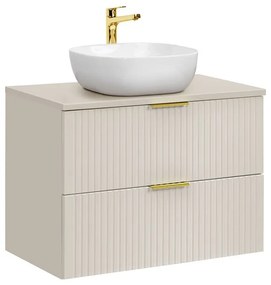 Závesná skrinka Adele Cashmere Smile s doskou a umývadlom 80 cm kašmír