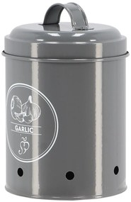 Kovová nádoba na cesnak Vintage Gray, 17,5x11,5 cm