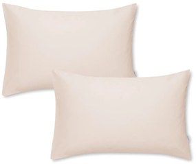 Súprava 2 béžových obliečok na vankúš z bavlneného saténu Bianca Standard, 50 x 75 cm