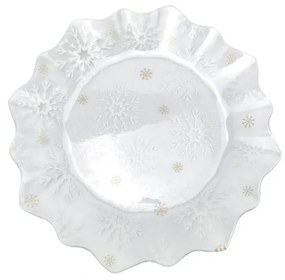 Servírovací sklenený tanier s vianočným motívom ø 19,5 cm Frosty Flakes – Dakls
