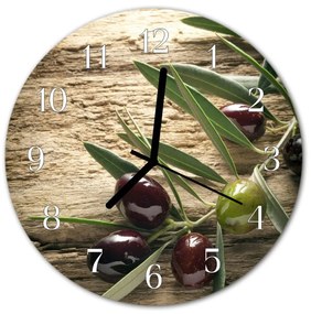 Nástenné sklenené hodiny Olivy fi 30 cm