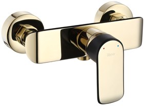 Rea Bloom, sprchová batéria s bodovou ručnou sprchovou sadou, čierna-zlatá, REA-B9938