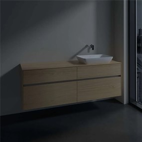 VILLEROY &amp; BOCH Collaro závesná skrinka pod umývadlo na dosku (umývadlo vpravo), 4 zásuvky, 1600 x 500 x 548 mm, Nordic Oak, C12200VJ