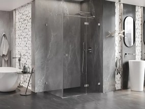 Mexen Lunar T, výklopný sprchový kút pravý 80 x 100 cm, číre sklo, chrómový profil, 834T-080-100-01-00-P