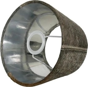 Tienidlo na lampu z hovädzej kože - hnedo šedá - Ø 20 * Ø 15*15cm