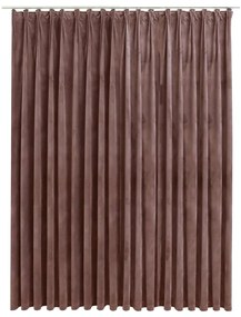 vidaXL Zatemňovací záves s háčikmi, zamat, staroružový 290x245 cm