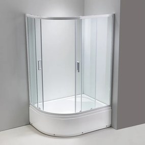 BPS-koupelny Asymetrický sprchový kút MAJA WH L 115x85 cm ľavý, biely/transparent v sete s hlbokou sprchovou vaničkou