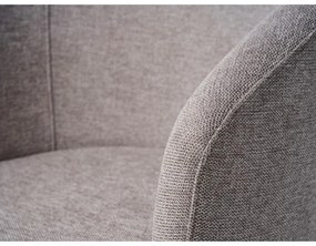 Svetlosivé čalúnené jedálenské kreslo s podrúčkami Easton – Unique Furniture