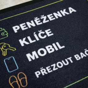 Mercury Flooring, Rohožka Checklist 40x60 cm - na von aj na doma, 40x60, čierna