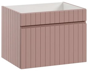 Koupelnová sestava Iconic 60 cm s umyvadlem, skříňkami a zrcadlem růžová/bílá