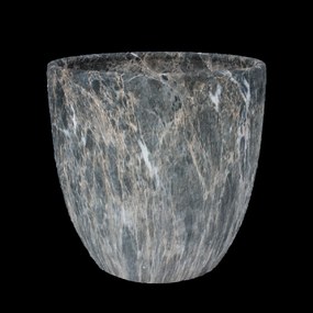 KERAMICKÝ OBAL NA KVETINOVÝ KÔŠ 30,5 x 30,5 x 30,5 CM S EFEKTOM MARMORU *5597