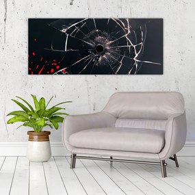 Abstraktný obraz - rozbité sklo (120x50 cm)