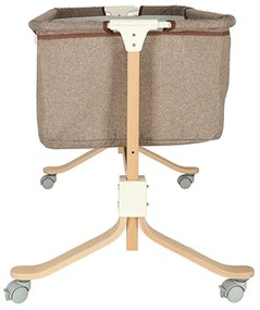 KIK Detská postieľka, drevená postieľka na kolieskach detská posteľ hnedá