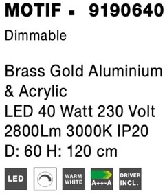 LED luster Motif 60 zlaté stmievateľné