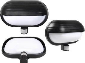 HADEX RIO vonkajšie nástenné svietidlo so senzorom 1xE27/60W/230V/IP44, čierna farba