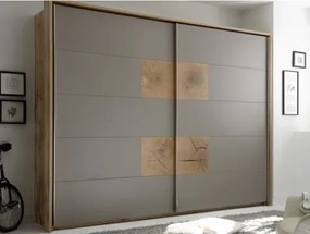 Šatníková skriňa Capri, dub wotan/šedá%