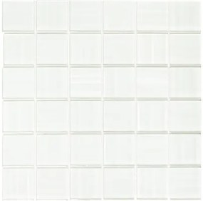 Sklenená mozaika lesklá biela 29,8x29,8 cm