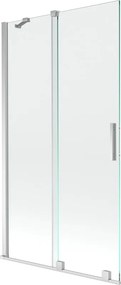 Mexen Velar 2-krídlový nastaviteľný sprchový paraván 100 x 150 cm, transparentný, chróm - 896-100-000-01-01