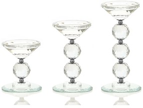 Dekorstudio Krištáľový svietnik KANDELABR 11cm - strieborný S