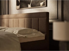 Hnedá boxspring posteľ s úložným priestorom 200x200 cm Caya – Maison de Rêve