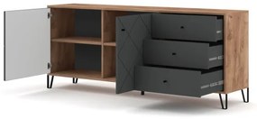 Komoda SULA dub craft/čierna