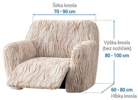 Bielastické poťahy UNIVERSO NOVÉ žíhané béžové relaxačné kreslo (š. 70 - 90 cm)