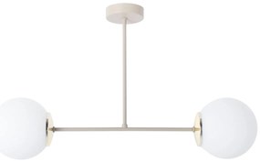 Stropné svietidlo Florence, 2x biele sklenené tienidlo, be/g