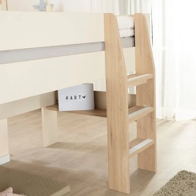 Béžová vyvýšená detská posteľ bez roštu 90x200 cm Loft – Roba