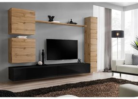 Obývacia stena Switch VIII Wotan/Čierna