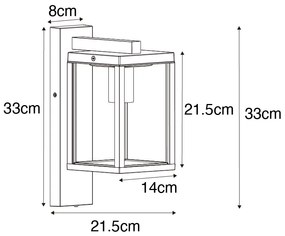 Vonkajšia nástenná lampa hrdzavohnedá IP44 so senzorom súmraku - Charlois