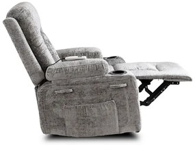 Masážne polohovateľné kreslo ARIEN sivý zamat - vintino.sk