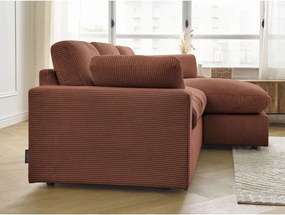 Oranžová menčestrová rohová pohovka Belair – Bobochic Paris