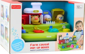 LEAN Toys Interaktívna vzdelávacia hračka pre batoľatá Pop-Up Animal Farm