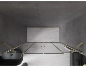 Mexen Velar Duo, posuvné sprchové dvere do otvoru 180 cm, 8mm šedé sklo, zlatá lesklá, 871-180-000-42-50