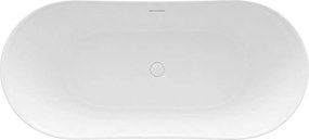 Rea Lusso Slim, voľne stojaca vaňa 170×74 cm + medený click-clack, biela lesklá, KPL-W8504