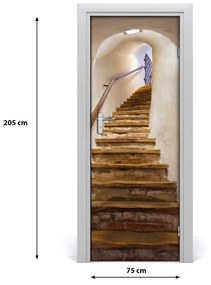 Fototapeta samolepiace na dvere schody do zámku 75x205 cm