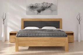 BMB ADRIANA STAR - masívna dubová posteľ s čalúneným čelom 140 x 200 cm, dub masív + čalúnené čelo