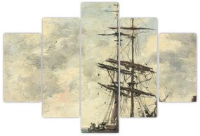 Obraz - Eugène Boudin, Ship on the Touques, reprodukcia (150x105 cm)
